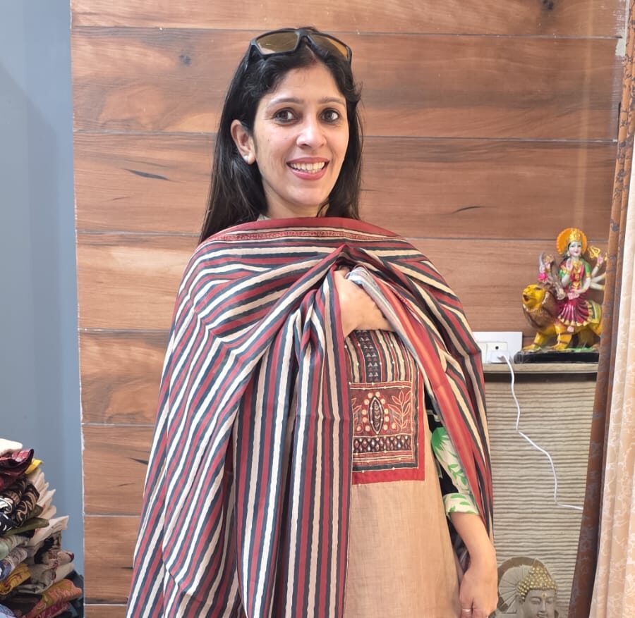 Ajrakh Print Cotton Kurta Set